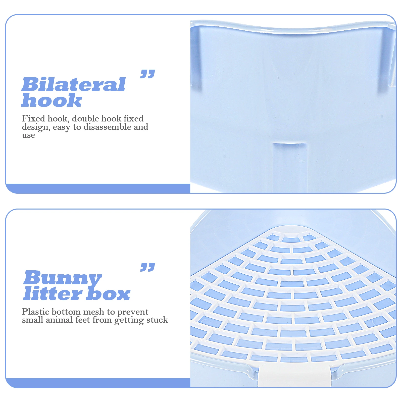 

Small Animal Litter Box Premium Pp Plastic Rabbit Potty Toilet Bunny Cage Supply Grid Design Anti-Fall Pet Trainer Easy Clean
