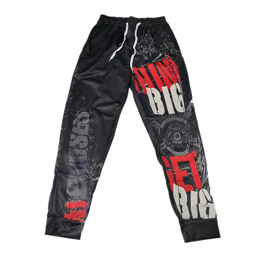 Stylish Men Pants Mid Waist Exercise Streetwear Graffiti Sports Pants