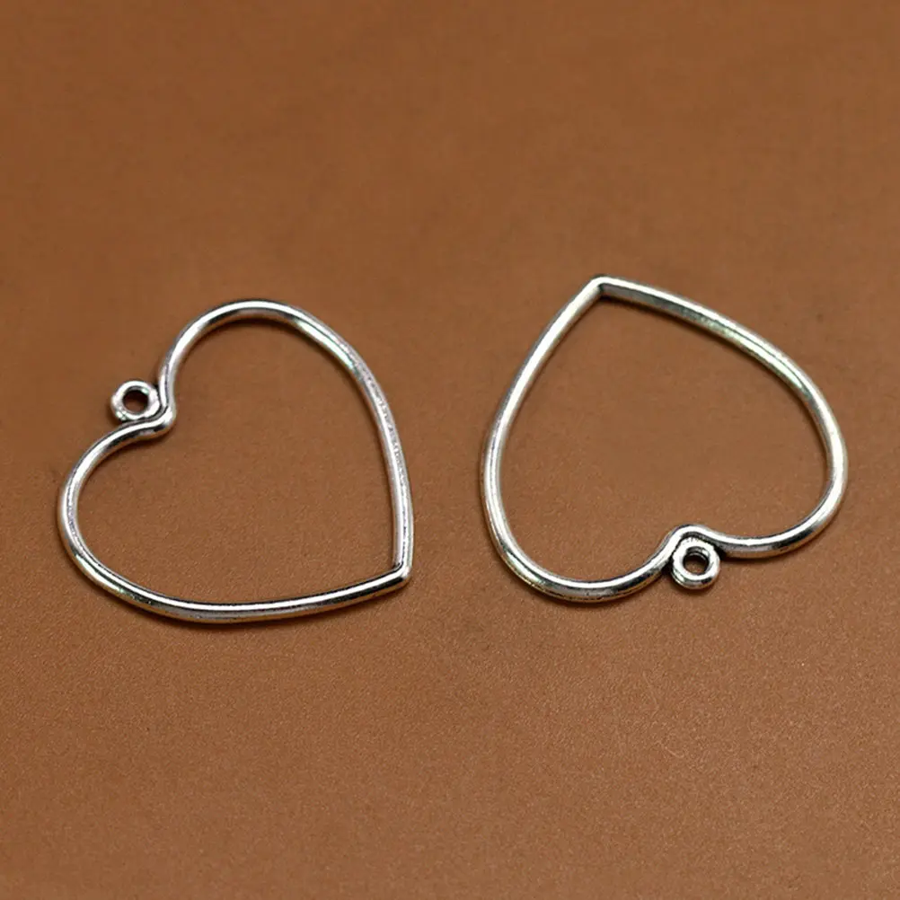 

20Pcs Alloy Charm Pendants Heart Shape Elegant Minimalist Design DIY Jewelry Crafting Kit for Necklace Bracelet Anklet Keyring