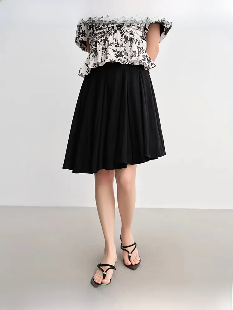 

Асимметричная юбка-миди с высокой талией для женщин больших размеров, лето 2024, новая повседневная модная лоскутная юбка Solo Bouquet ort