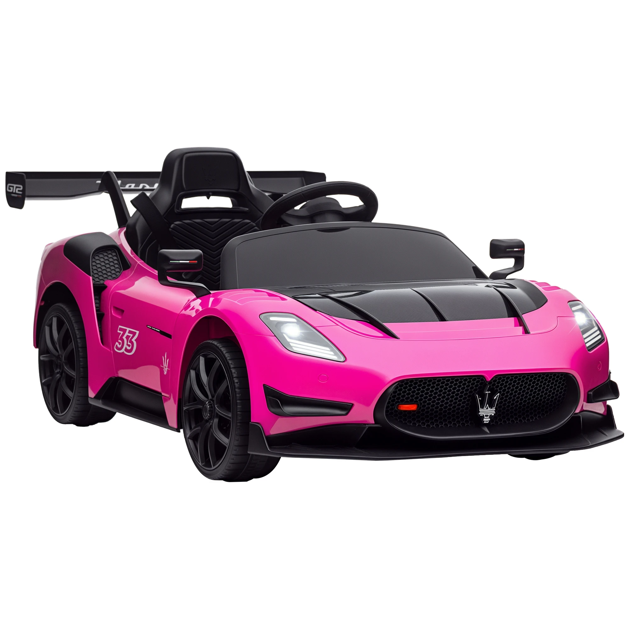 Image of Aiyaplay Elektroauto für Kinder ab 3 Jahren Maserati Gt2 mit Fernbedienung LED-Scheinwerfer Hupe Musik Stützräder
