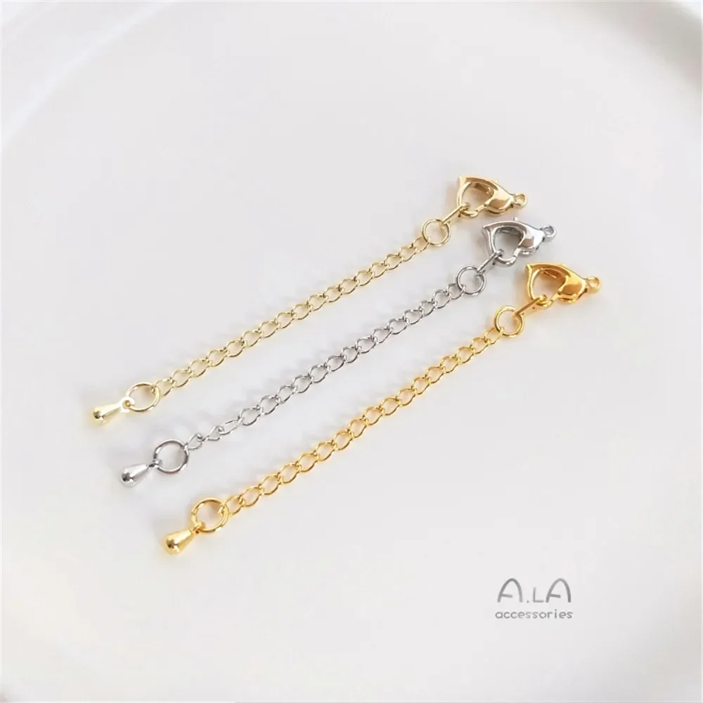 Tail Chain Extension Chain 18K Real Gold White Gold Rose Gold Bracelet Necklace DIY Accessories Jewelry Materials