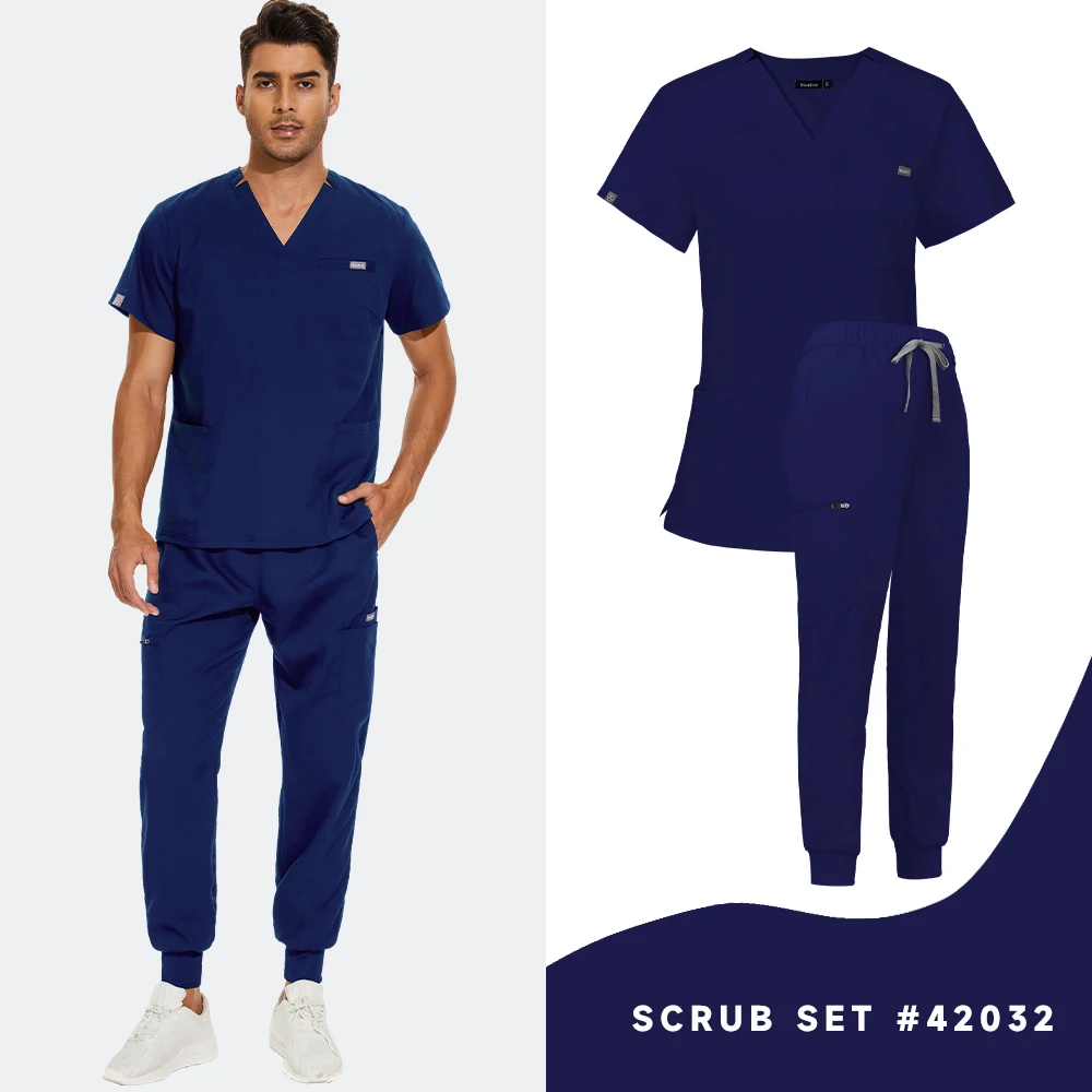 

Medical Suits Sanitary Hospital Doctor Nurse Uniform Surgical Scrub Suit Pullover Overall Beauty Salon Set