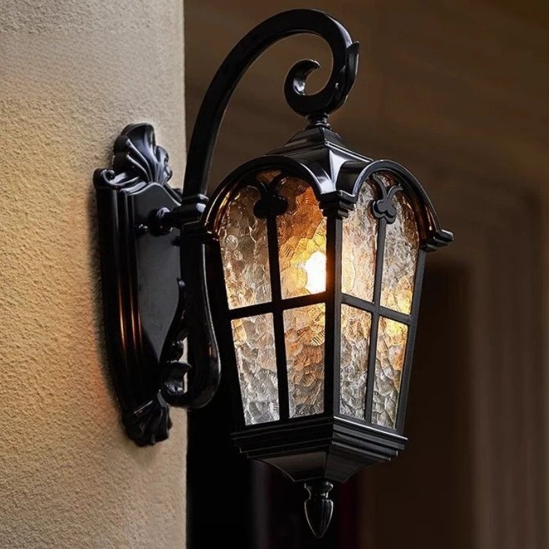 American Designer Style Aluminium Wall Lamps for Courtyard Garden Household Decoration Metallic Luster Vertical Lights Artistic
