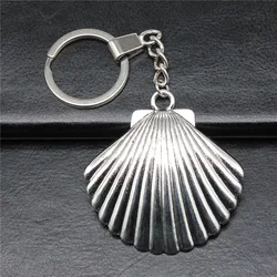 Men Jewelry Gift Vintage Antique Silver Plated 56x55mm Shell Pendants Keychain Keyring Holder