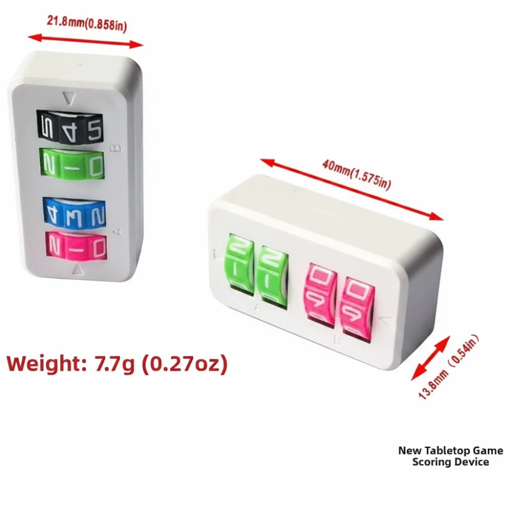 4 Digit Display Board Game Score Tracker Rotating Number Dials Flexible Adjustable 4 Digit Life Counter Date-Time Display