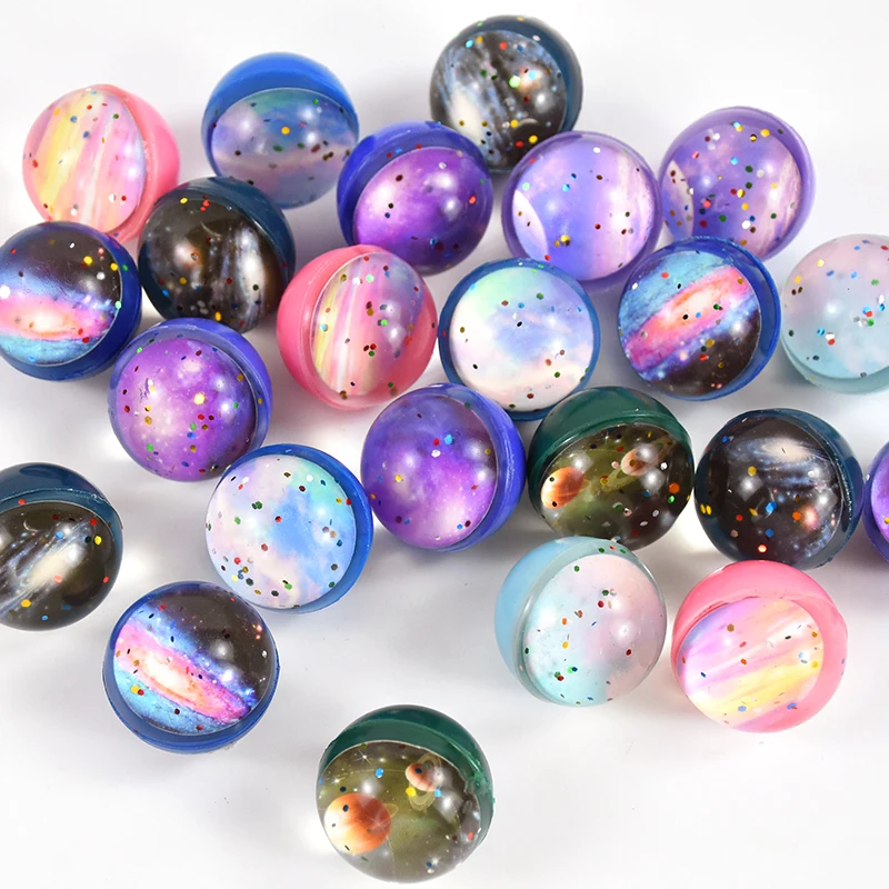 10/20 Stück 32 mm Weltraumthema Glitzer Hüpfball Spielzeug Kindergeburtstag Gastgeschenke Klassenzimmerpreise Goodie Filler Pinata Gastgeschenk – Detail 7