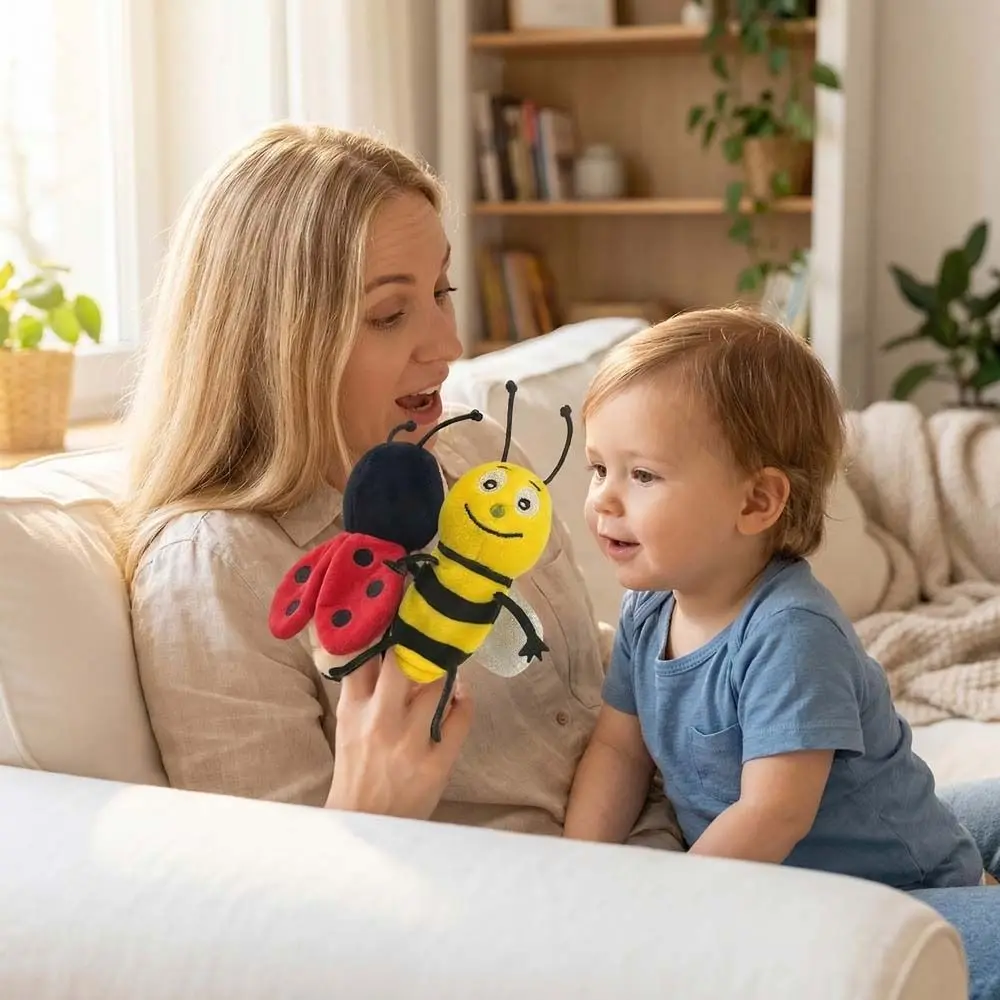 Role Play Animal Finger Puppets Educational Cartoon Insect Series Puppets 9cm Storytelling Butterfly Bee Puppets