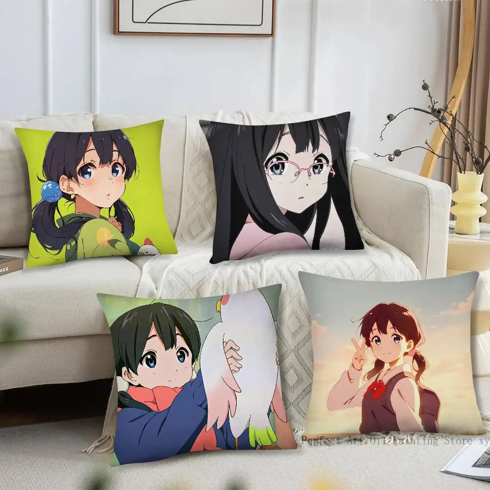 Kitashirakawa Tamako Animation Tamako Market Pillow Case Fashion Square Pillowcase Bedroom Sofa Room Ins Decoration Leisure