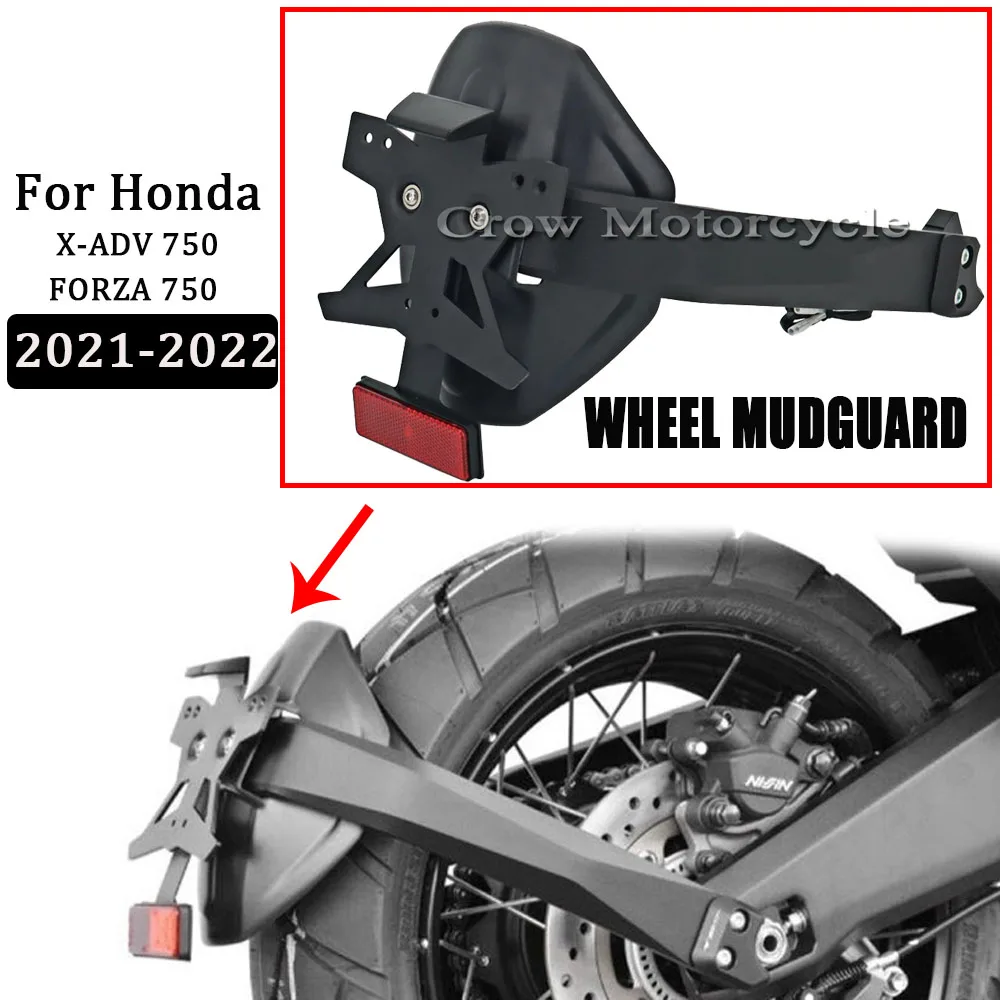 New Motorcycle License Plate Frame Holder Wheel Mudguard Fender Kit For Honda X-ADV XADV 750 XADV750 FORZA 750 Forza750 2021 202