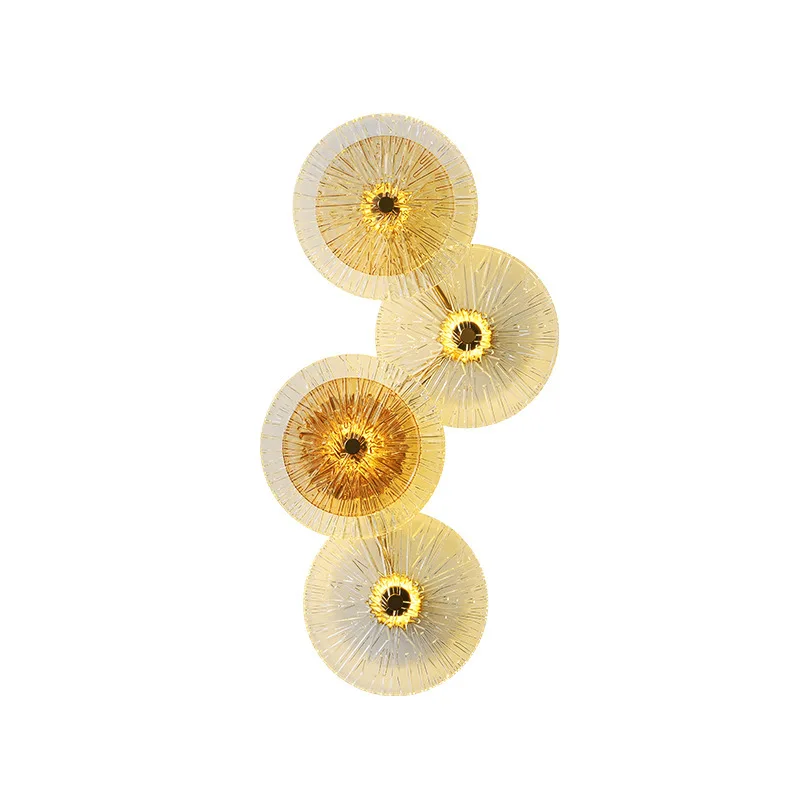 

Bedroom background wall glass bedside lamp designer aisle living room