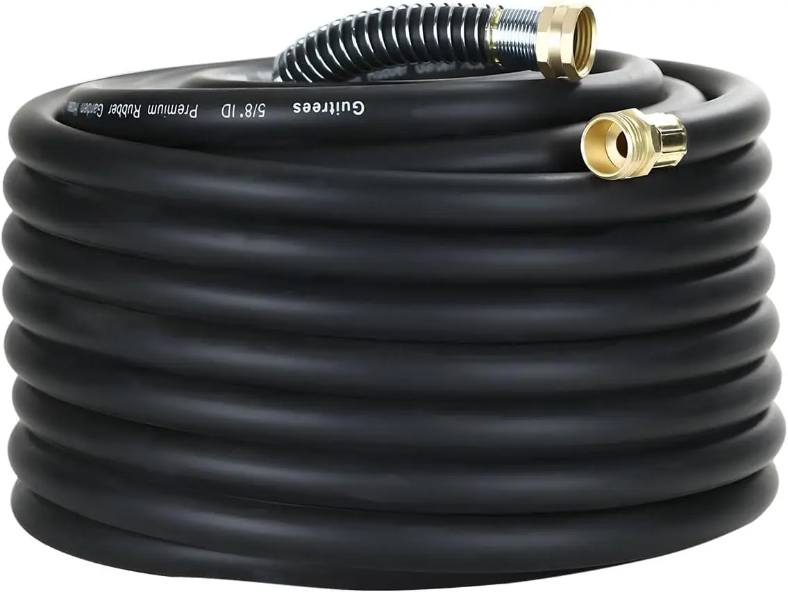 

90FT 5/8 Heavy Duty Rubber Garden Hose, 300psi Working, Hot/Cold Water, Durable for Gardening and Construction
