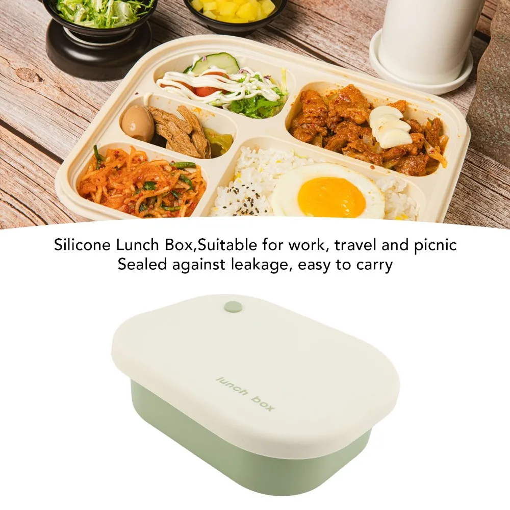 Practical Silicone Lunch Storage Container 4 Compartment 1200ml Compartment Lunch Box Thermal Lunch Box For Travel