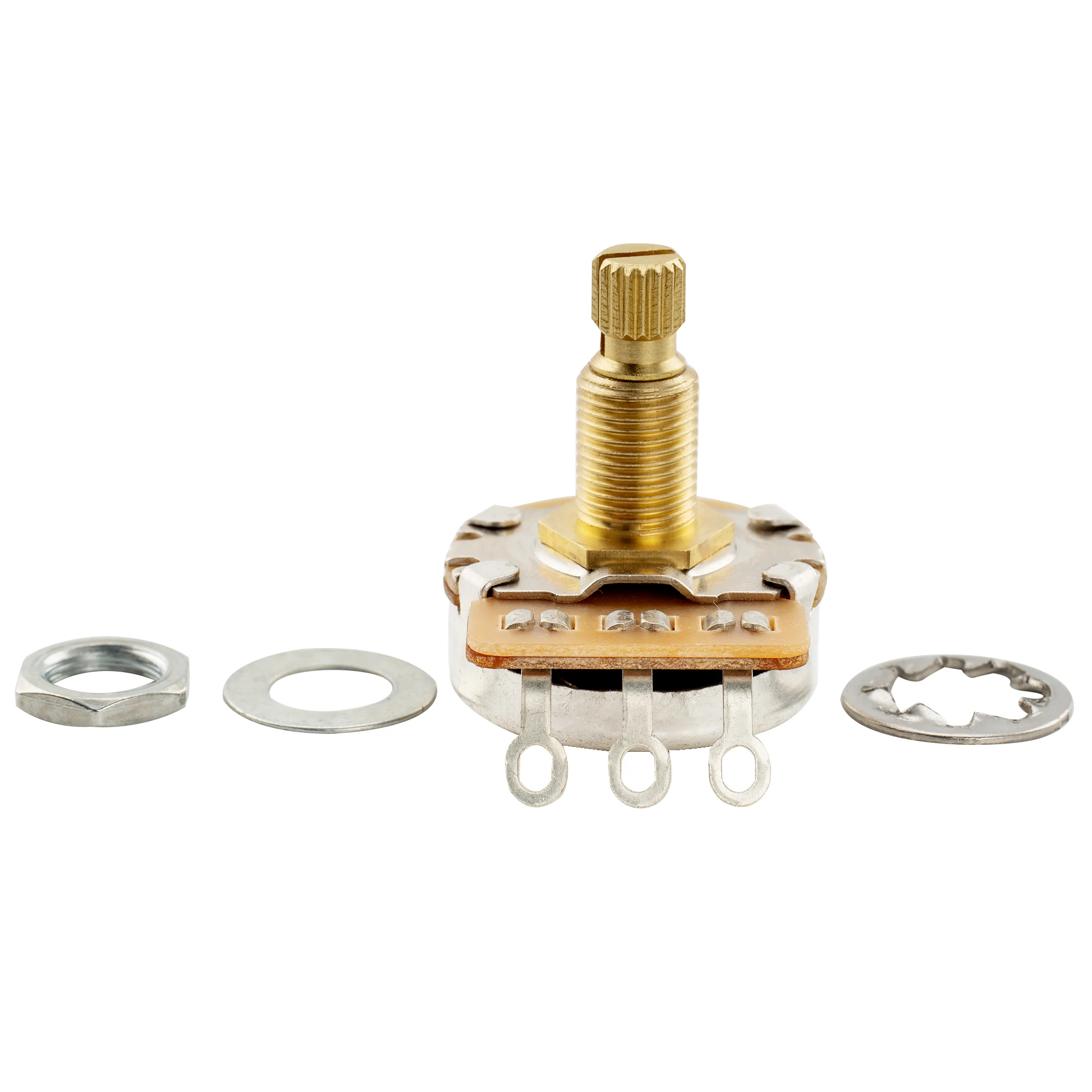 Musiclily Pro HD A250K/B250K/A500K/B500K/A25K/A1M Vollmessing Metrisch Grob 18-Spline Geteilter Schaft Potentiometer – Detail 22