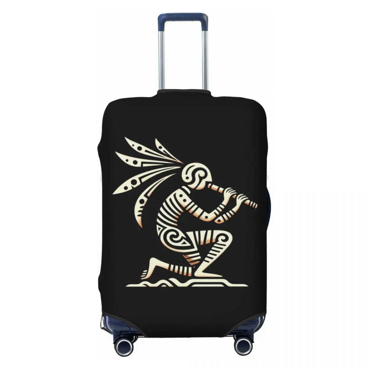 

Custom Cute African Tribal Native American Kokopelli Luggage Cover Protector Elastic Travel Suitcase Covers