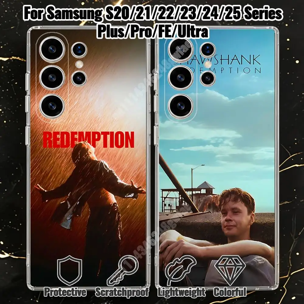 Andy & Red Shawshank Redemption Film Phone Case for Samsung Galaxy S20 21 22 S23 24 25 Ultra Plus FE Lite Transparent Protector