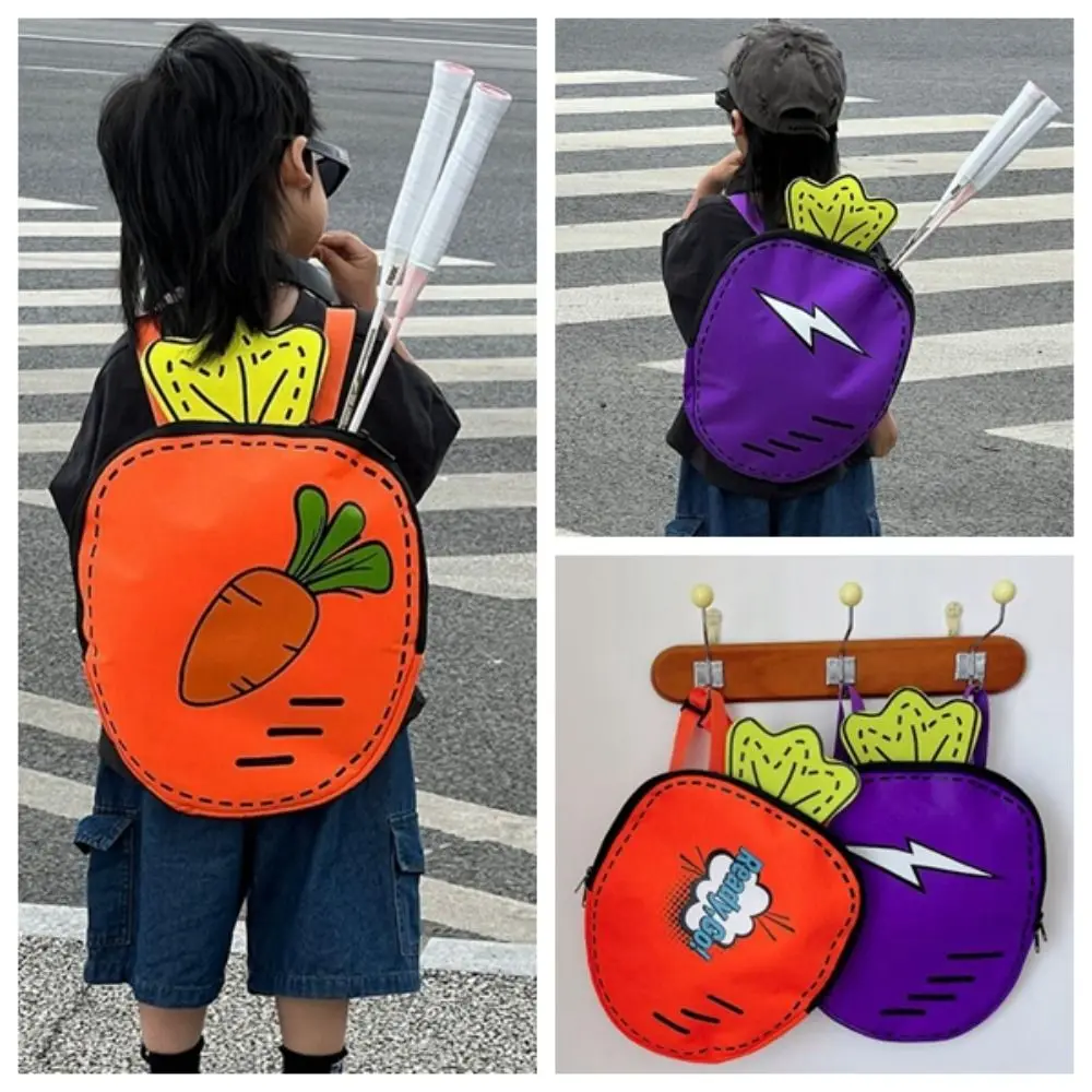 

Модная детская сумка для бадминтона, милая нейлоновая сумка для тенниса и моркови, легкий спортивный школьный рюкзак для путешествий