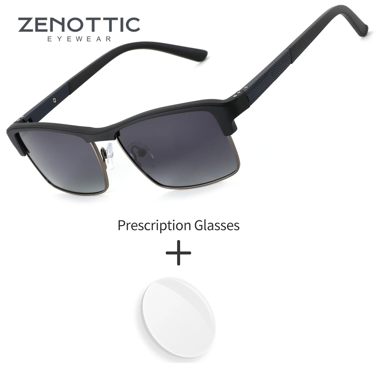 

ZENOTTIC (размер L) Прямоугольные поляризационные солнцезащитные очки TR90 для мужчин с защитой от ультрафиолета UV400, мужские прогрессивные очки для занятий спортом