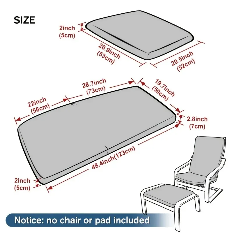 1PC Jacquard Chair Cover Lounge Poang Chair Pad Slipcover Anti-Slip Home Furniture Protector Decor for Living Room