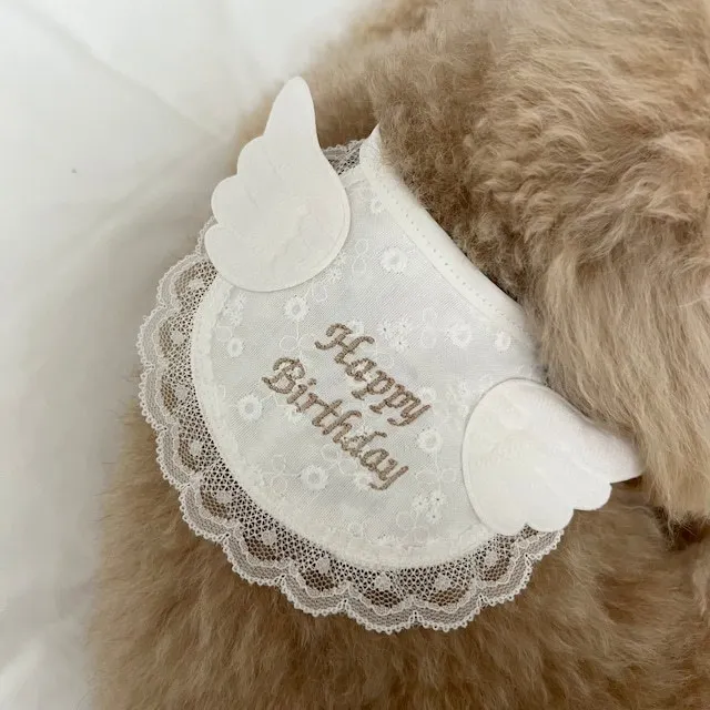 Cute Wing Dog Birthday Party Bib Pet Cat Saliva Towel Bib Teddy Pet Decoration Dog Triangle Scarf Pet Supplies Cat Accessories