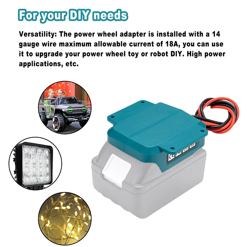 For Makita 18V Battery Adapter Power Wheel Battery Converter Wire, Power Connector for DIY Rc Car Toys, Robotics and Rc Truck