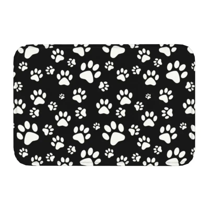 Animal Footprints and Bones Entrance Door Mat Floor Kitchen Bathroom Anti-Slip Pet Dog Paw Graphic Home Decor