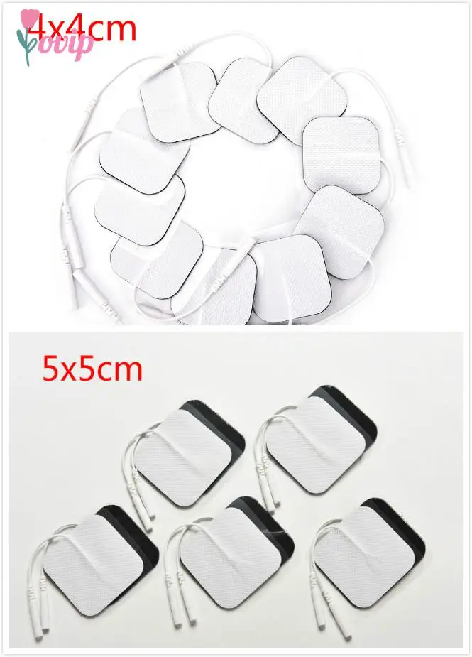 

New 10 Pcs Silicone Gel Tens Units Electrode Replacement Pads For Massagers 4x4cm/5x5cm