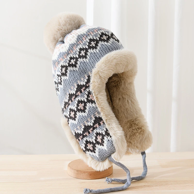 HT4110 rosyjska czapka mężczyźni kobiety dzianiny traper Earflap czapka narciarska nowy mężczyzna kobieta gruba ciepła zimowa czapka typu Beanie