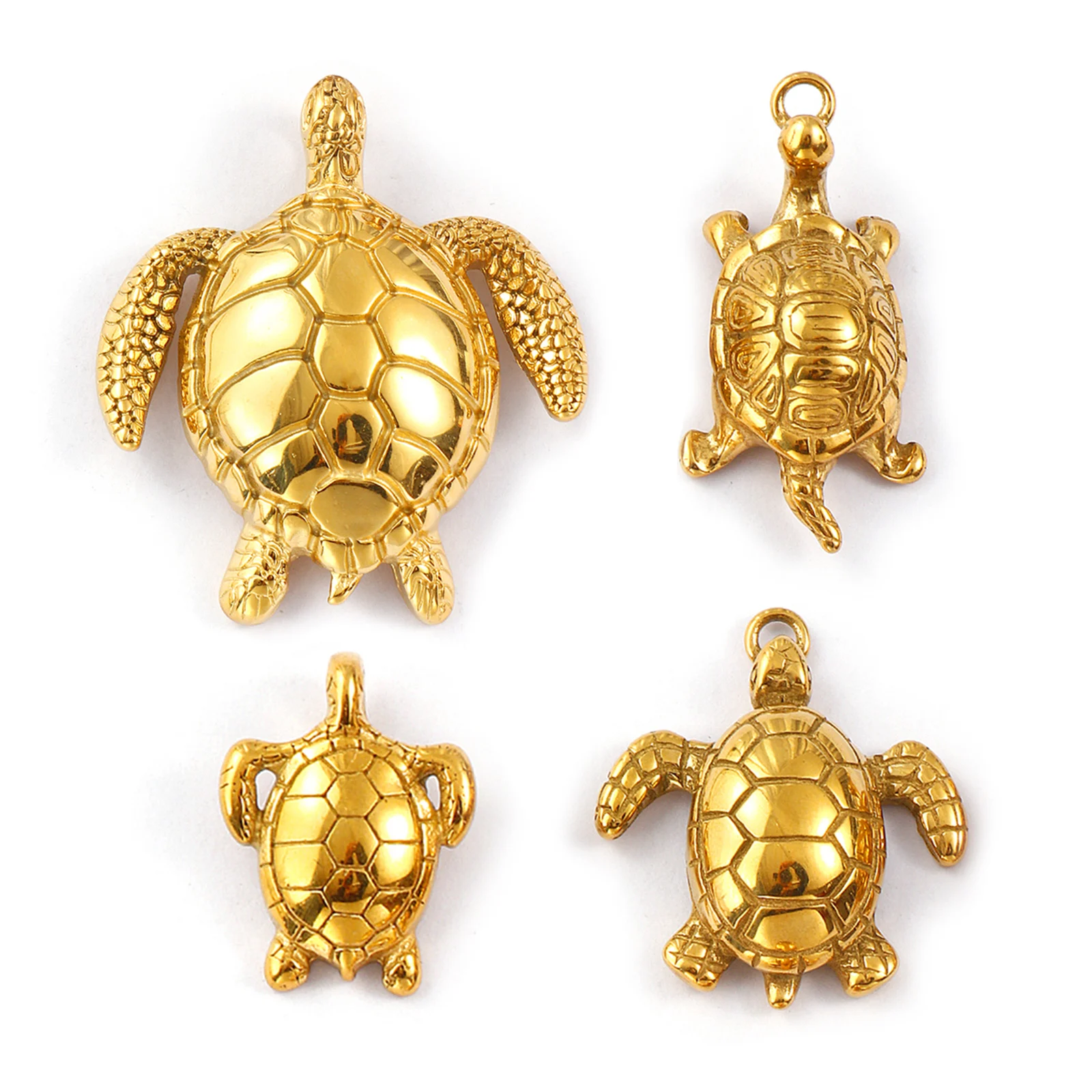 1pc New Stainless Steel Charms Gold Color Ocean Tortoise Animal Jewelry Pendant For DIY Necklace Women Men Gift Making Findings