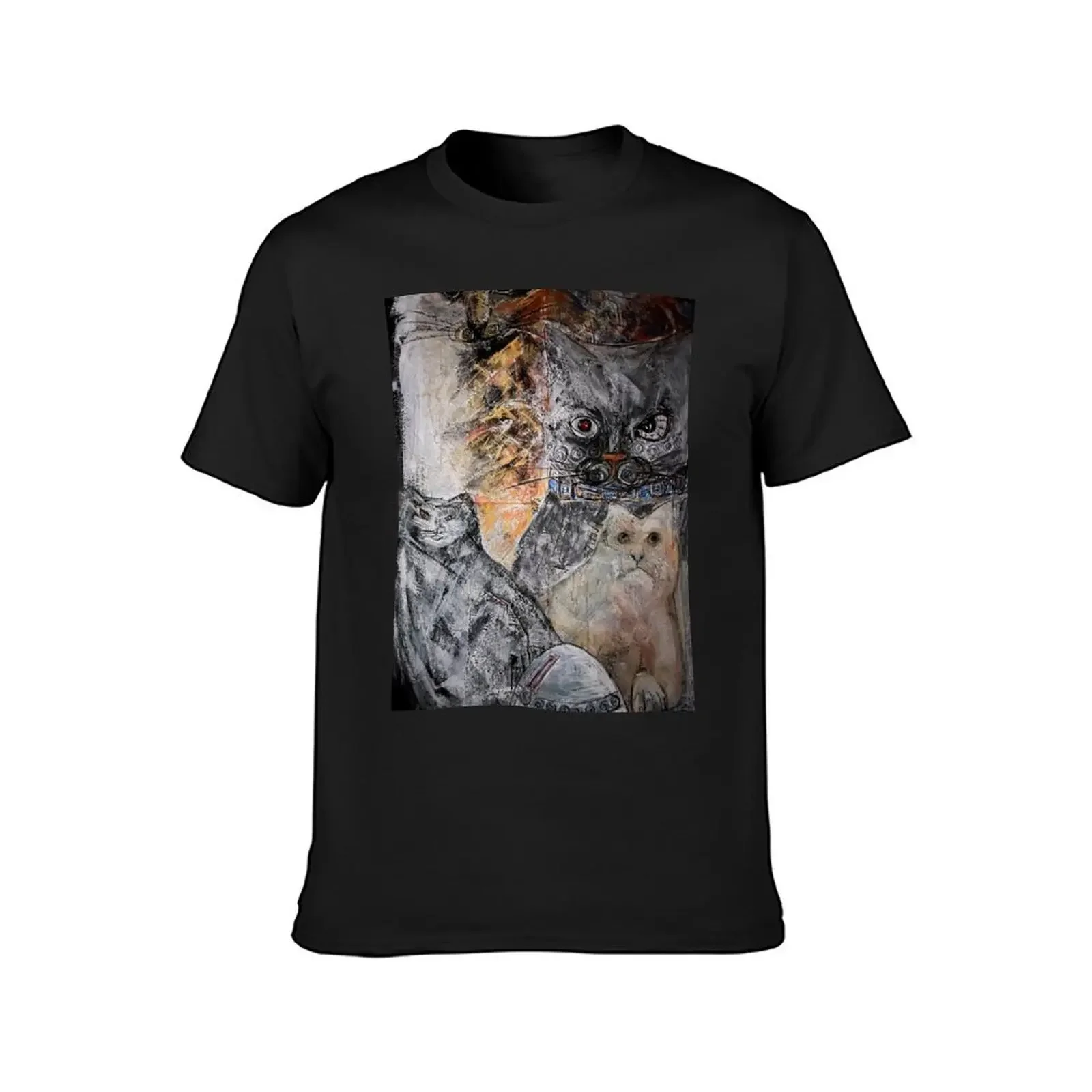 A mystery of cats and a robot egg T-Shirt sublime customs plus size men clothing