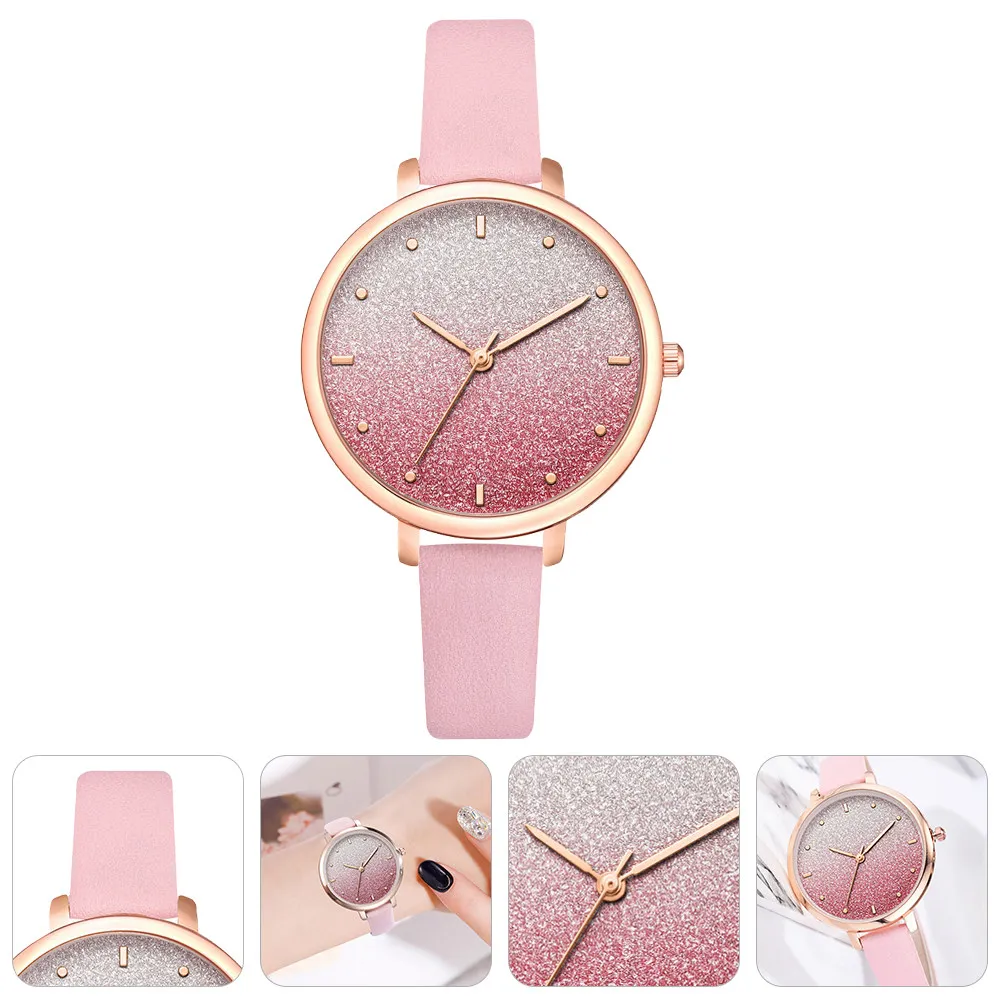 

1Pcs Women Quartz Watch Elegant PU Strap Alloy Case Scratch-Resistant Glass Dial Casual Fashion Wrist Watch for Daily
