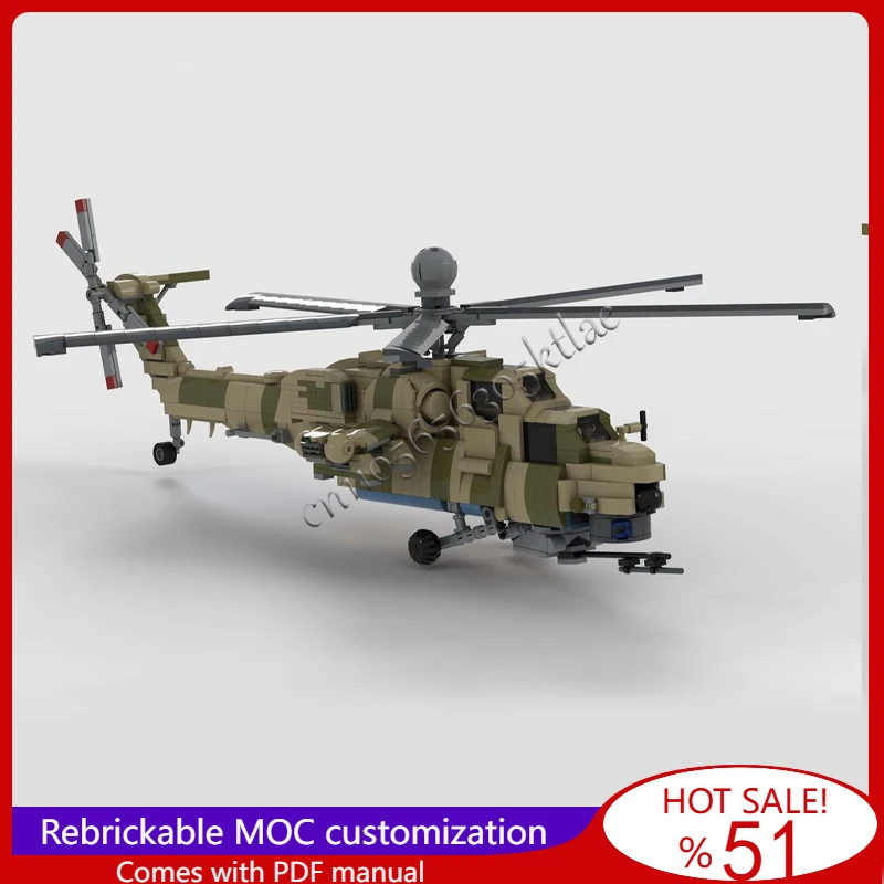 

1192PCS MOC Camouflage Mi28NM AttackHelicopter Model DIY Modular Building Blocks Technology Assembly Children Toys Surprise Gift