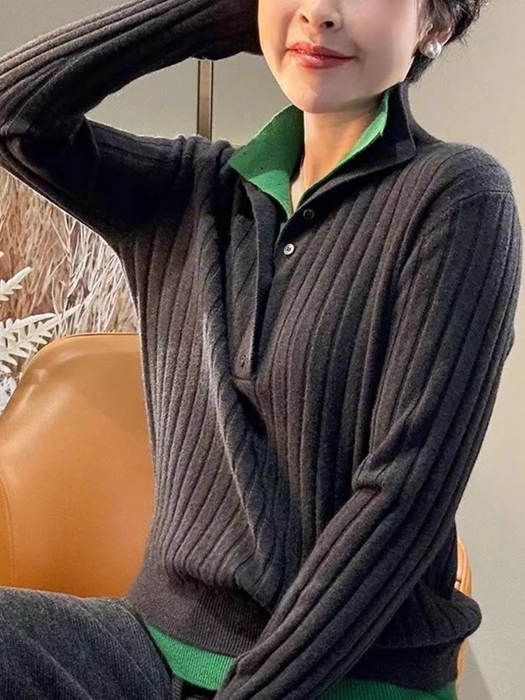 سترة محبوكة من الصوف من Ele سترة مريحة بطبقة أساسية من الكاميرا irt Faionable Color Blo سترة شتوية للتنقل #2