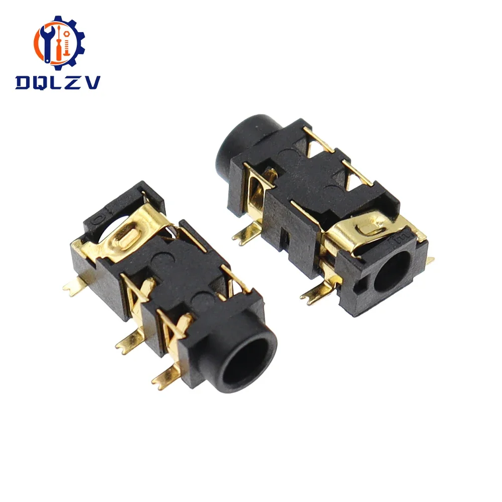 Female Audio Connector 5 Pin SMT SMD Headphone Jack Socket PJ-327A Gold-Plated Patch SMD Audio Earphones Socket 3.5mm