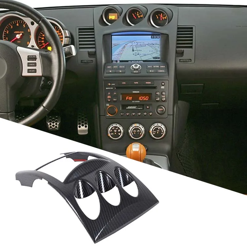 

1Pcs ABS carbon fiber For Nissan 350Z 2003-2006 car center control panel frame decorative sticker car protection accessories