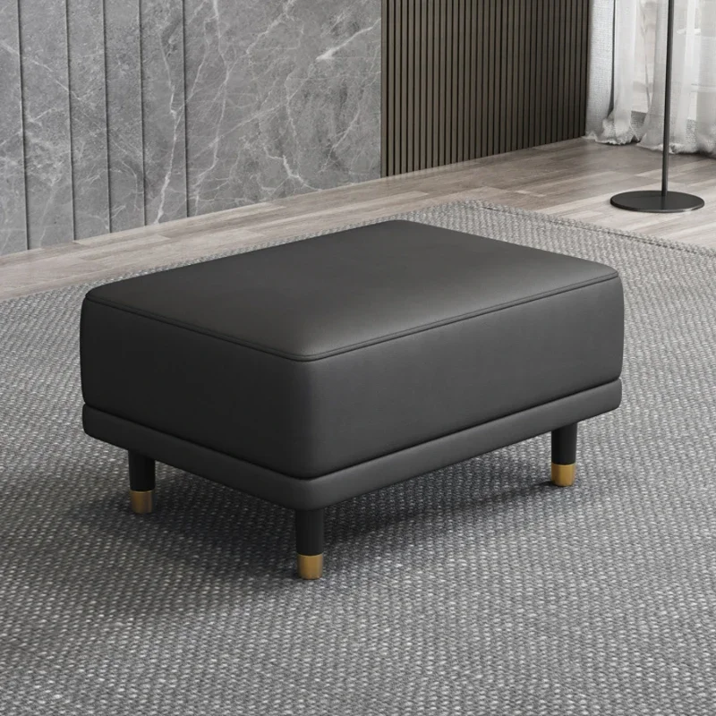 Nordic Wash Free Technology Fabric Sofa Stool Japanese Simple Wooden Footrest Shoe Changing Ottomans Living Room Furniture