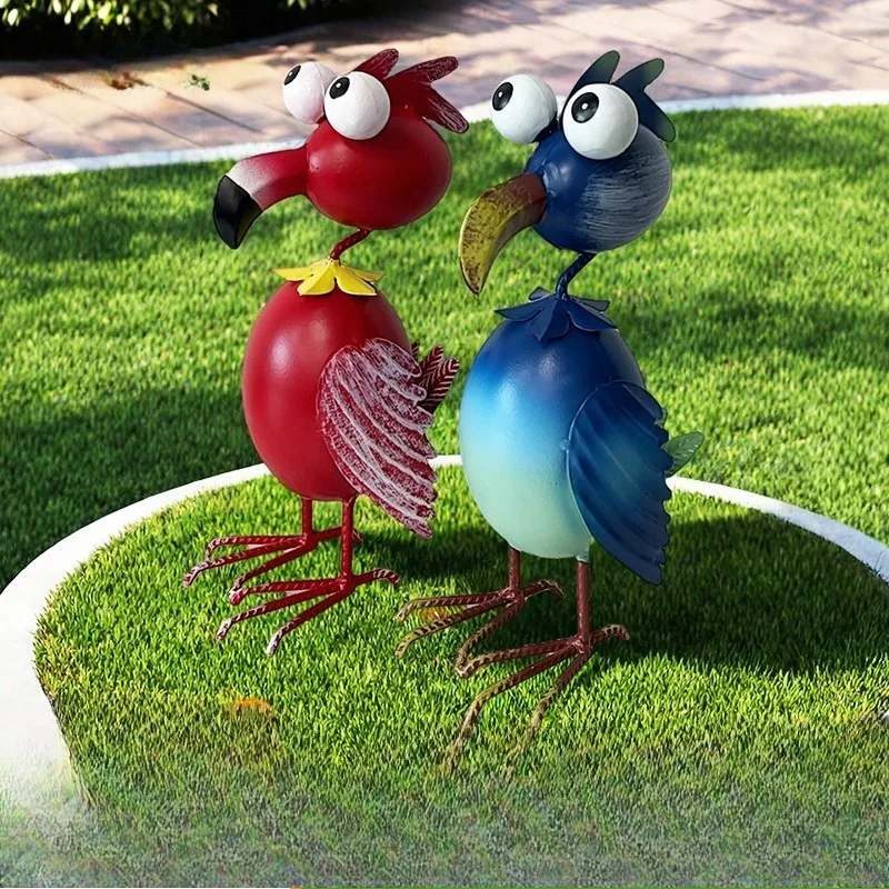 

Metal Flamingo Sculpture 3D Outdoor Garden Decor Patio Balcony Lawn Art Living Room Decorative Statue Elegant Home Yard Ornament