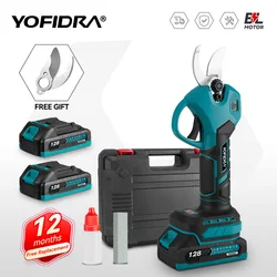 Yofidra 30mm tesouras de poda elétricas sem escova 2 engrenagens sem fio recarregável poda de bonsai de árvores frutíferas para makita 18v bateria