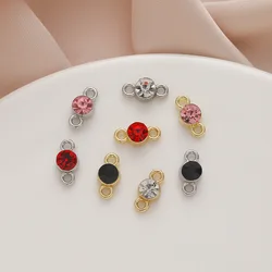 20pcs Double Hole Small Crystal Metal Rhinestone Connector Charms for Jewelry Making DIY Bracelet Necklace Accessories Findings