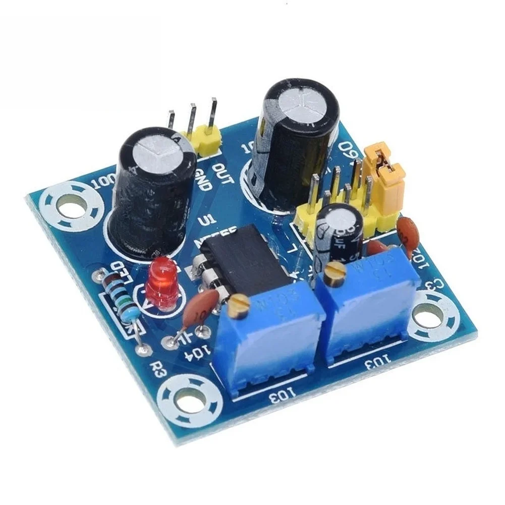 NE555 Pulse Generator PCB Module for Creating Custom Square Waveforms with Frequency Control and Variable Duty Cycle Capability