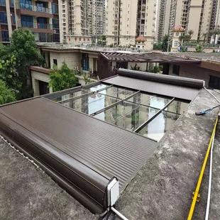 Customizable Motorized Aluminum Alloy Retractable Awning, Waterproof Anti‑UV Sun Shelter For Villa Outdoor Patio Terrace