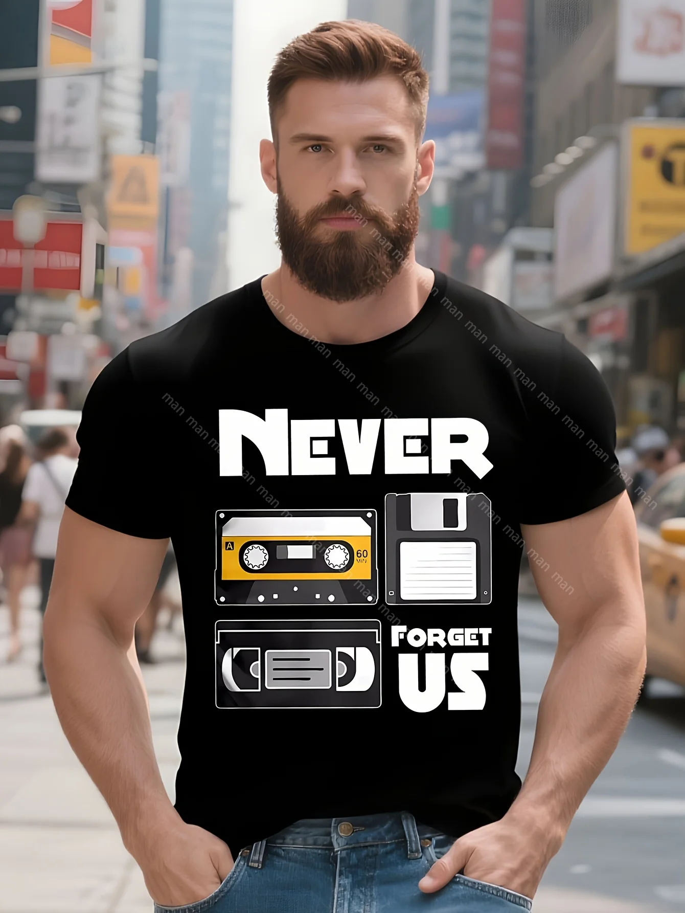 

Men's Cool Tops T Shirt Never Forget US Floppy Disk VHS And Cassette Tape T Shirts Retro Nerd Oldshcool Cotton Sweatshirt