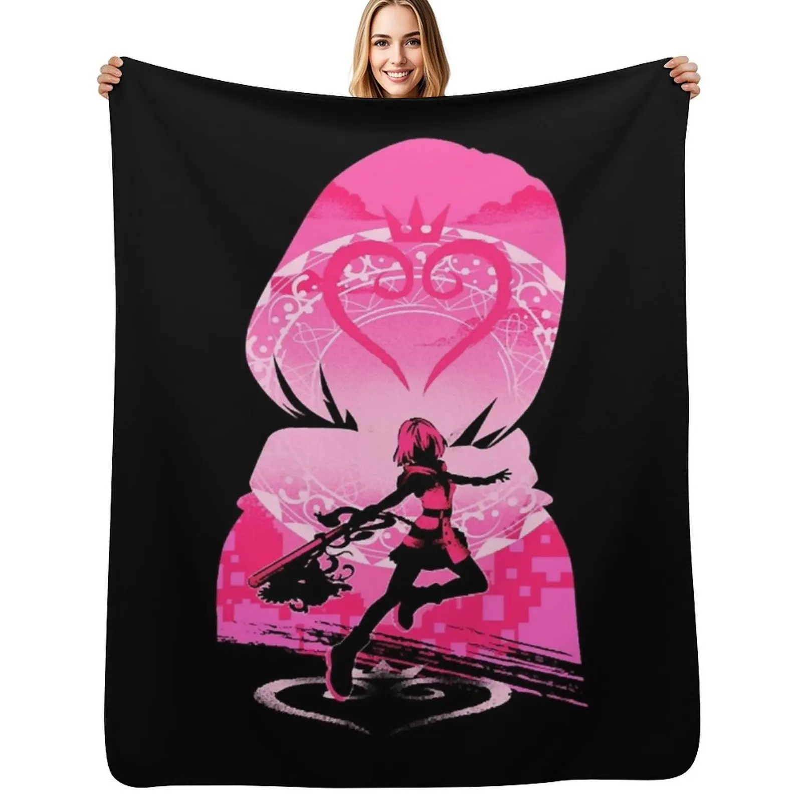 Kairi Kingdom heart v1 - Tshirt Throw Blanket Bed covers Blankets For Sofas For Sofa Thin bed plaid Quilt Blankets