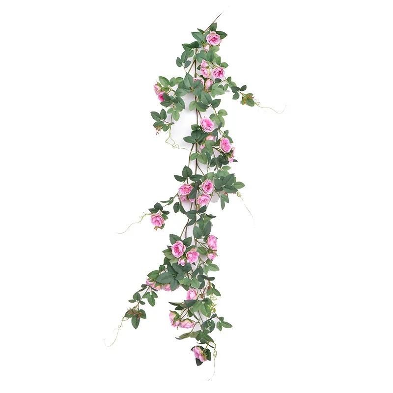 140cm Artificial Liana Plant Rose Fake Flower Vine Leaves Wedding Halloween Party Decorations For Home Garden Decorations