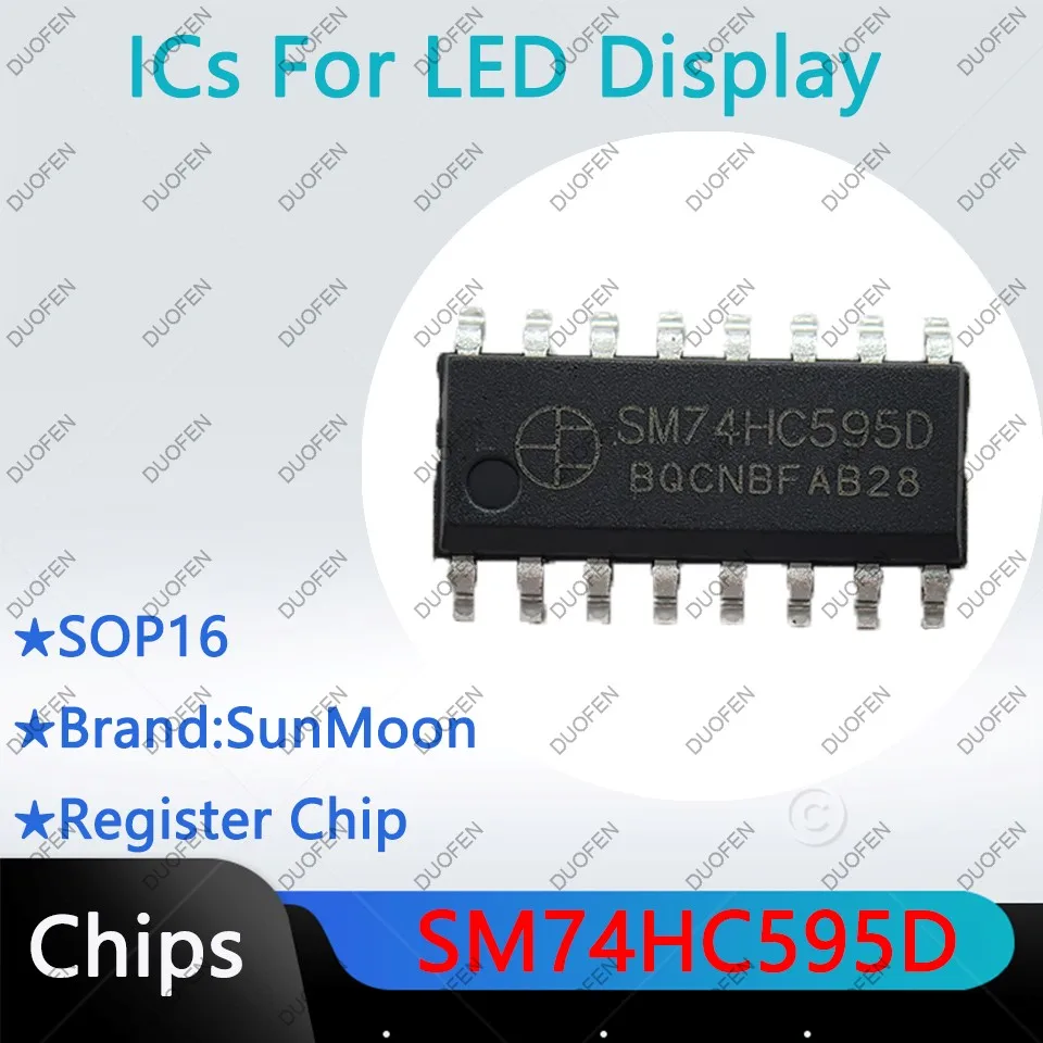 SM74HC595D，74HC595D，SOP16，Register Chips，Logic control ICs for LED display