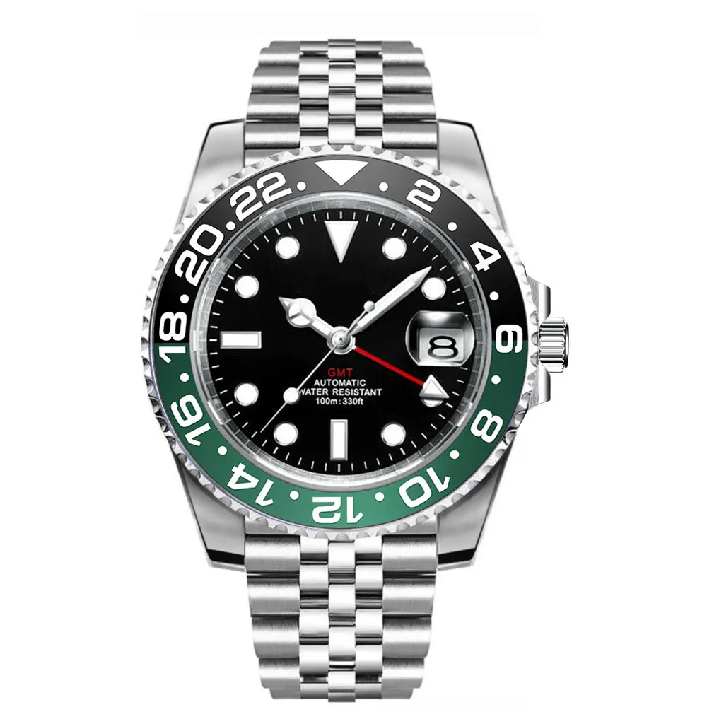 Corgeut Custom Logo Mechanical GMT Wrist Watch NH34 Movement Sapphire 10Bar 6