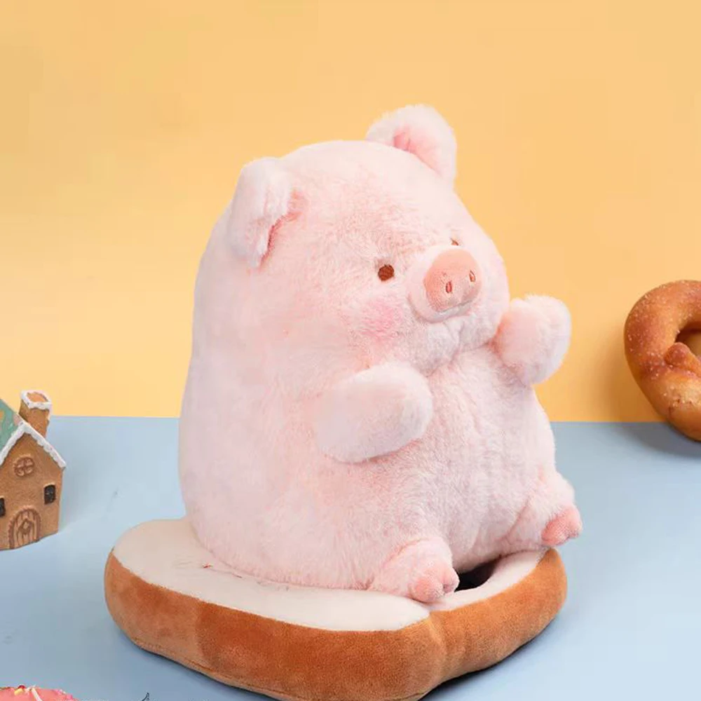 Jouets en peluche cochon Lulu Kawaii de 20cm, cochon rose, Animal de ferme en peluche avec pain grillé, cochon mignon potelé, poupées douces, cadeaux pour ami