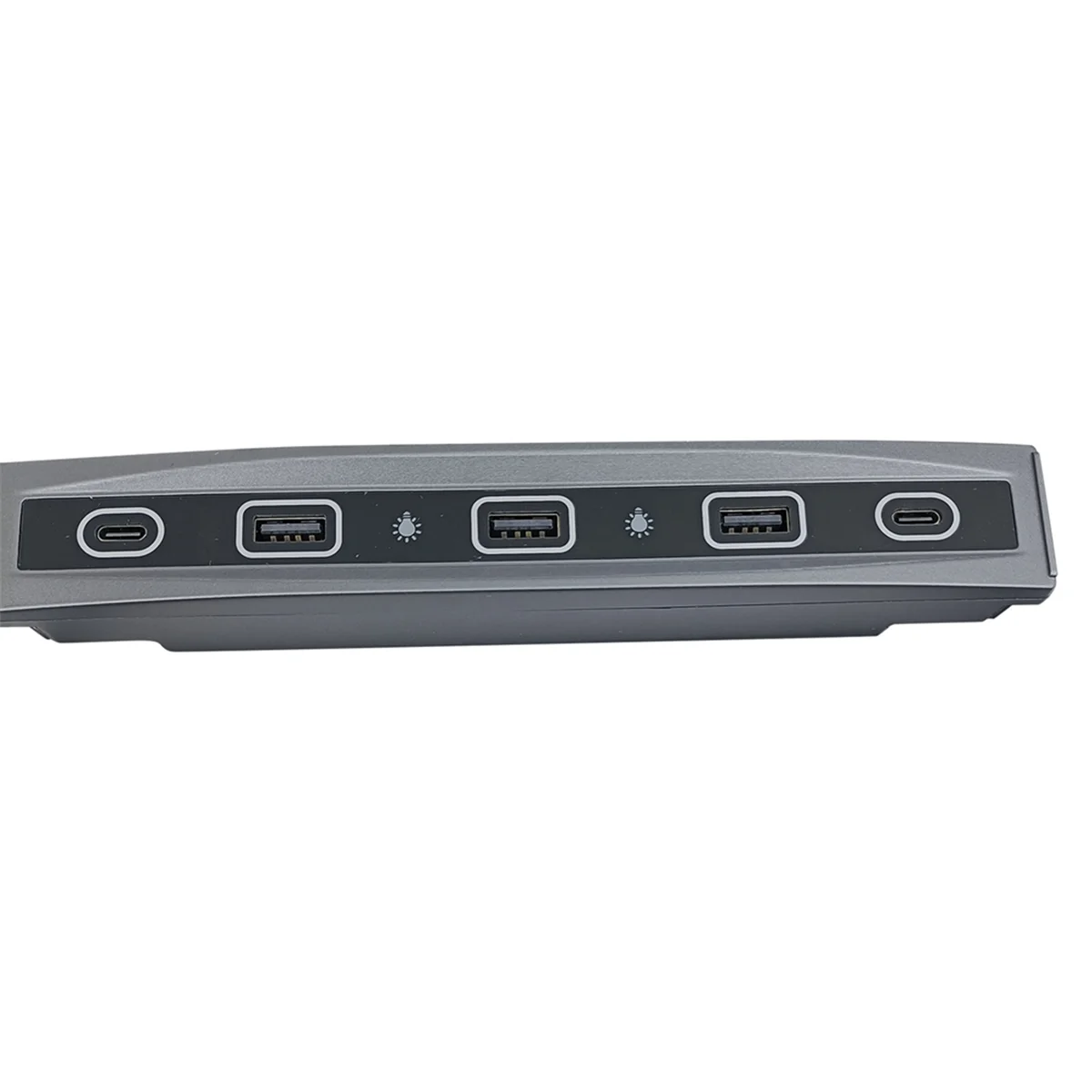 

AU32-5 in 1 Docking Station 36W Quick Charger USB Shunt Hub Car Adapter Powered Splitter with LED Light for Tesla Model 3/Y