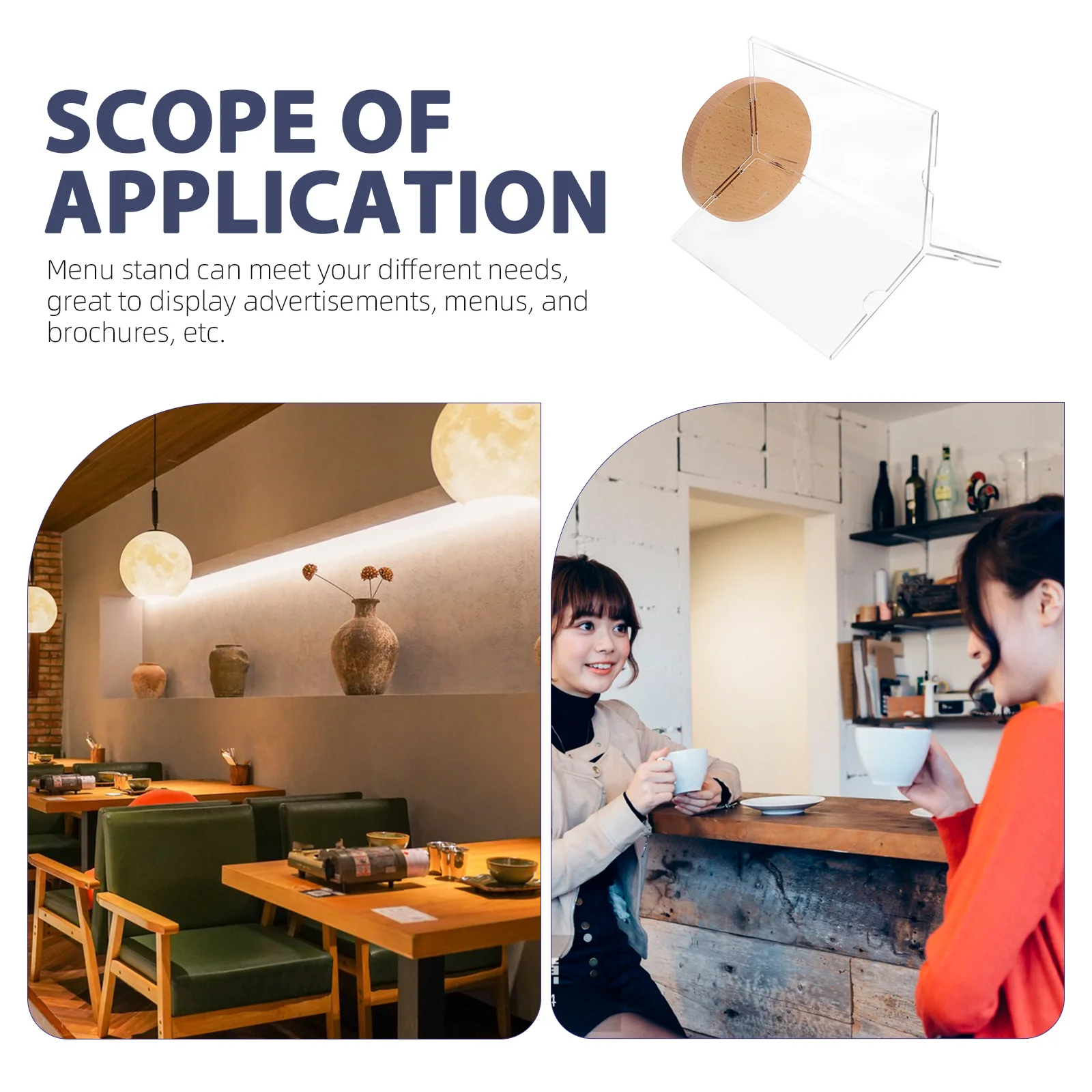 

1pc 6-Side Rotatable Holder Acrylic Vertical Sign Stand For Tabletop Display Desktop Menu Stand Multi-Side Menu Holder