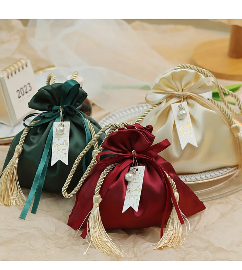 10/30/50 Pcs Luxus Verpackung Kordelzug Samt Beutel Beutel Geschenk Tasche Für Hochzeit Süßigkeiten Boxen Mit Perle string Dekor Gefälligkeiten Taschen – Detail 13
